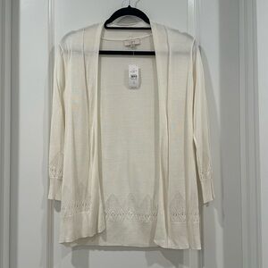 Cream Open Front Cardigan - Loft Outlet